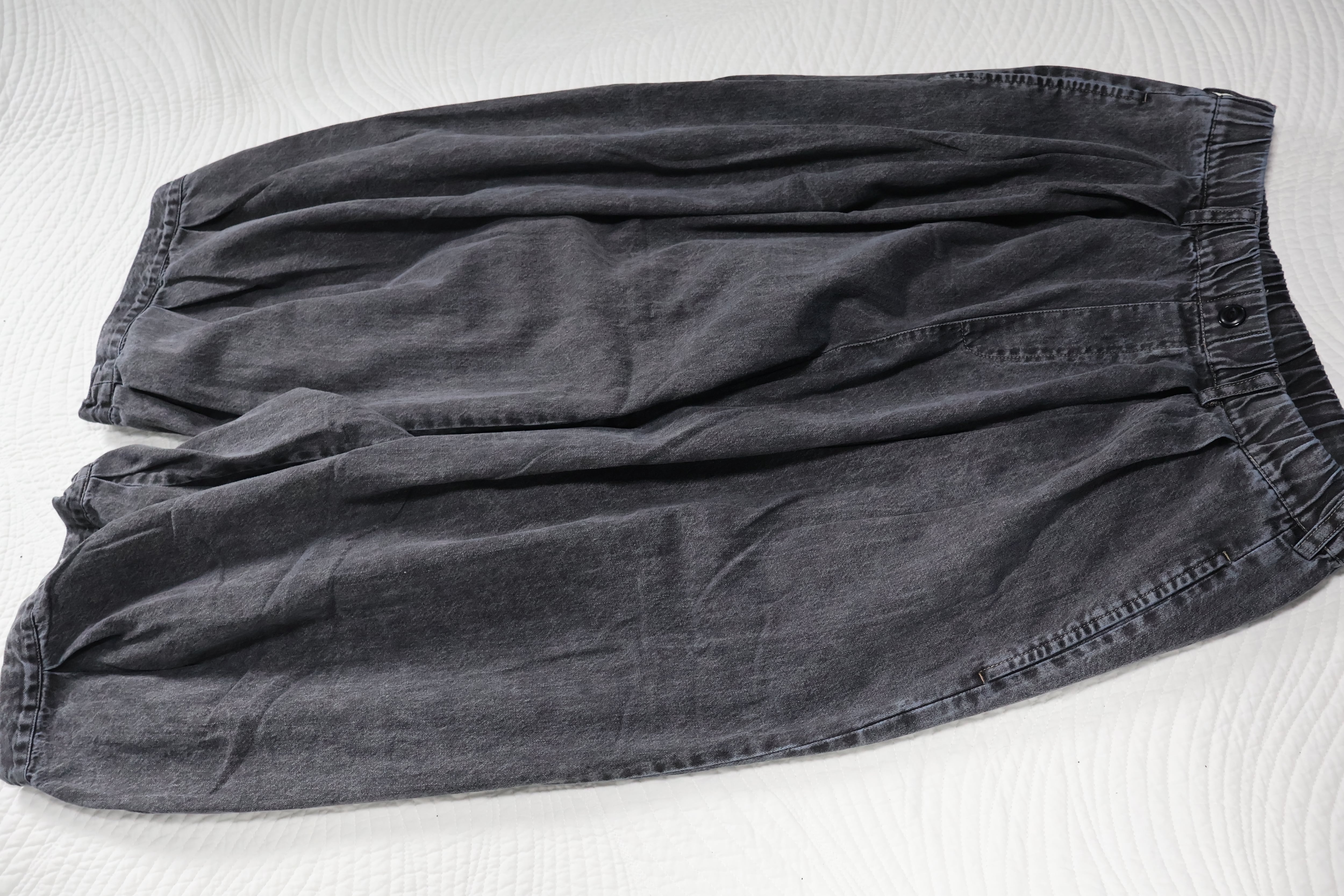 デニムケミカル加工タックワイドパンツ【12503-192-20】2025SS