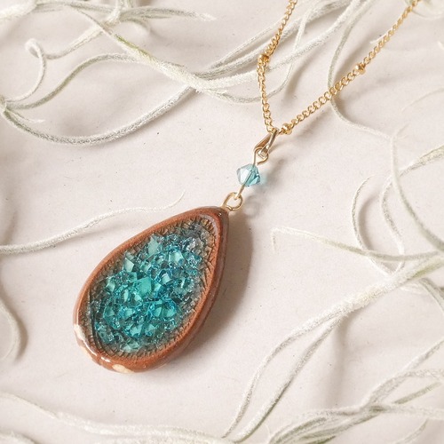 陶器ネックレス  みずたまりno.6 しずく