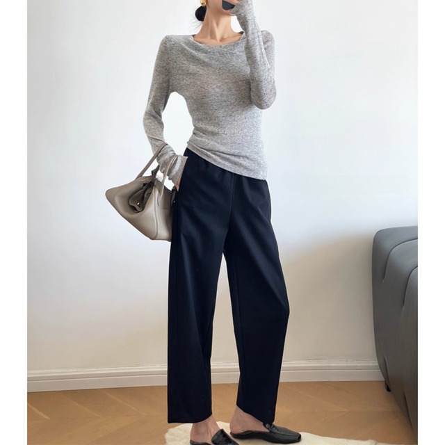 【ハイウェストストレートパンツ】P00829