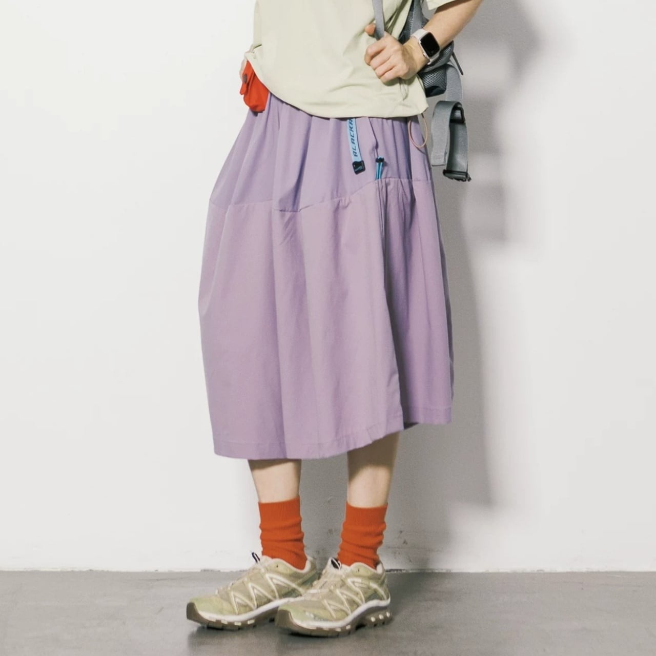 ベルト付きワイドキュロットクロップドパンツ C01328