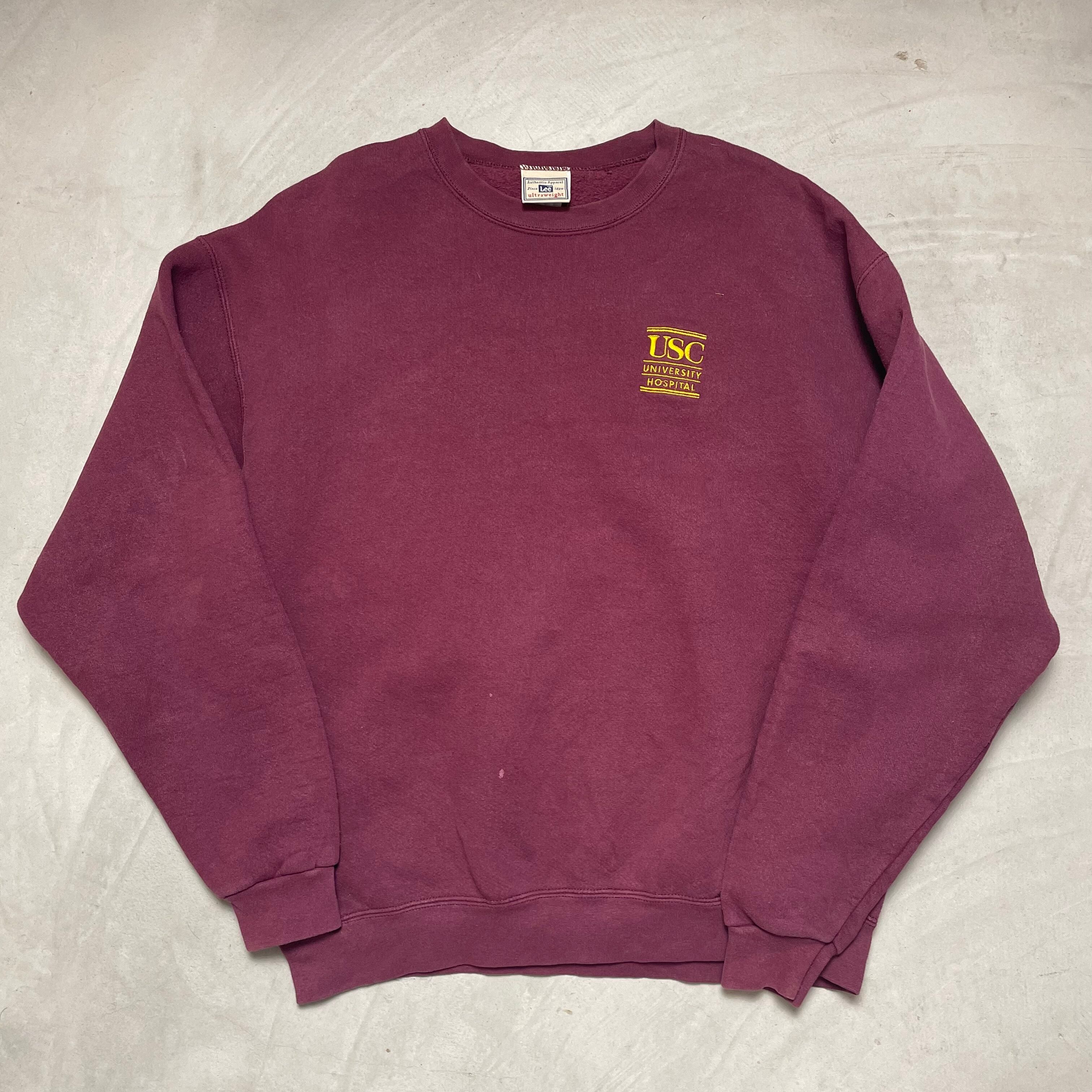 90年代 Lee リー カレッジプリントスウェット メンズM 古着 ビンテージ プルオーバー トレーナー 90S ヴィンテージ カレッジチーム ワインレッド【トレーナー】