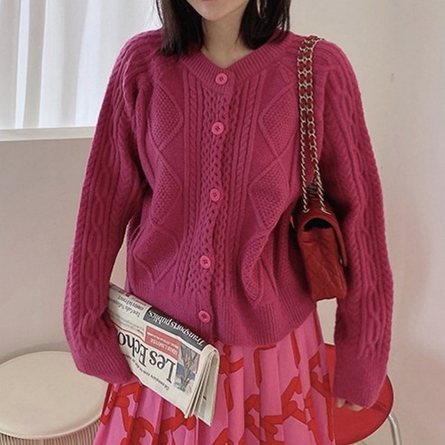cable knit cardigan　10086