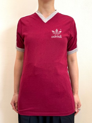 CU10-2 USED TEE "adidas" -WINE RED-