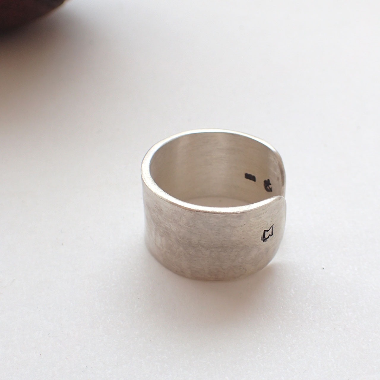 Hammered Flat Open Ring(13mm)　