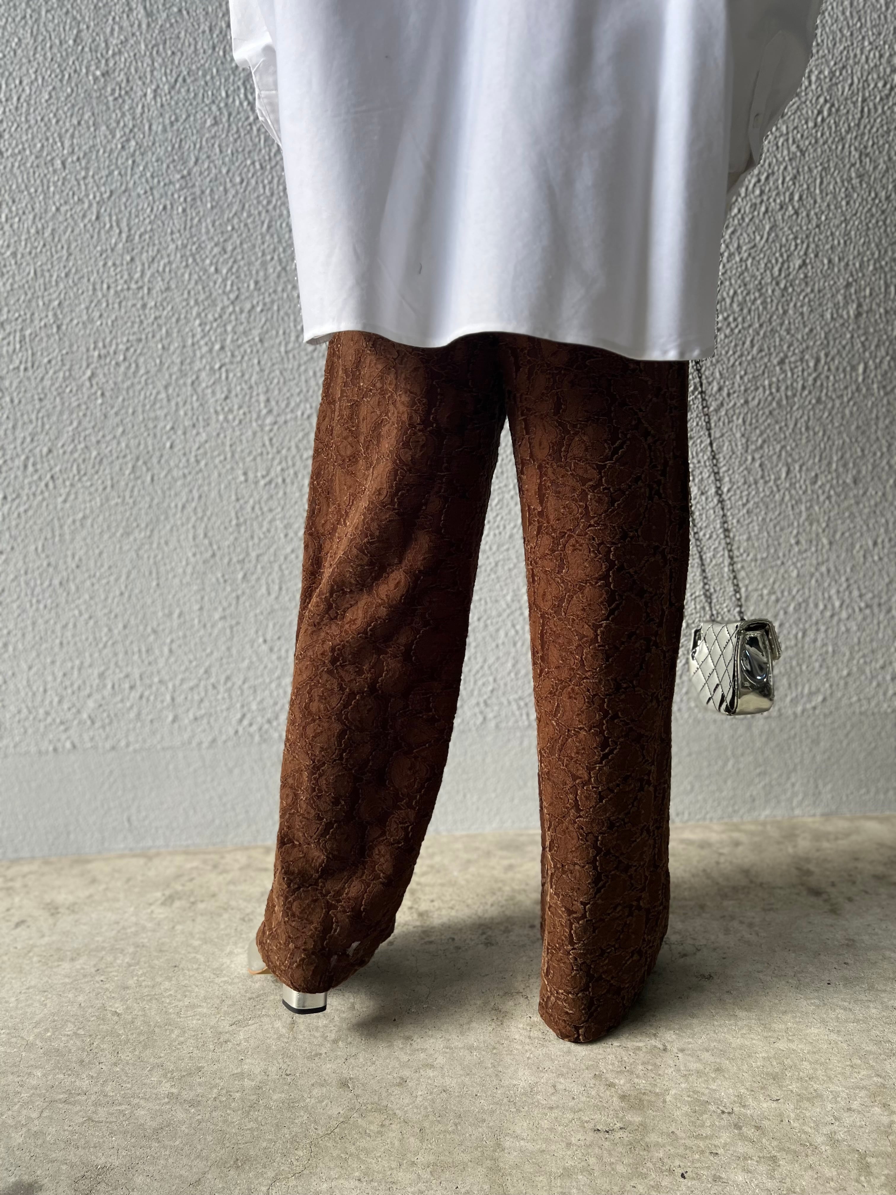 【SELECT】セットアップ可レースイージーワイドパンツ 21-0179