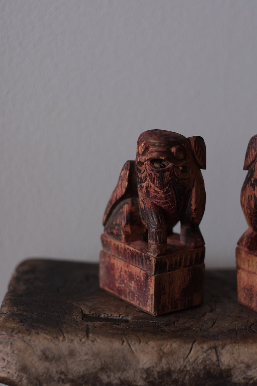 木彫の獅子 アンティーク Yahoo!オークション -「獅子 木彫」(木工、竹工芸) (工芸品)の落札相場