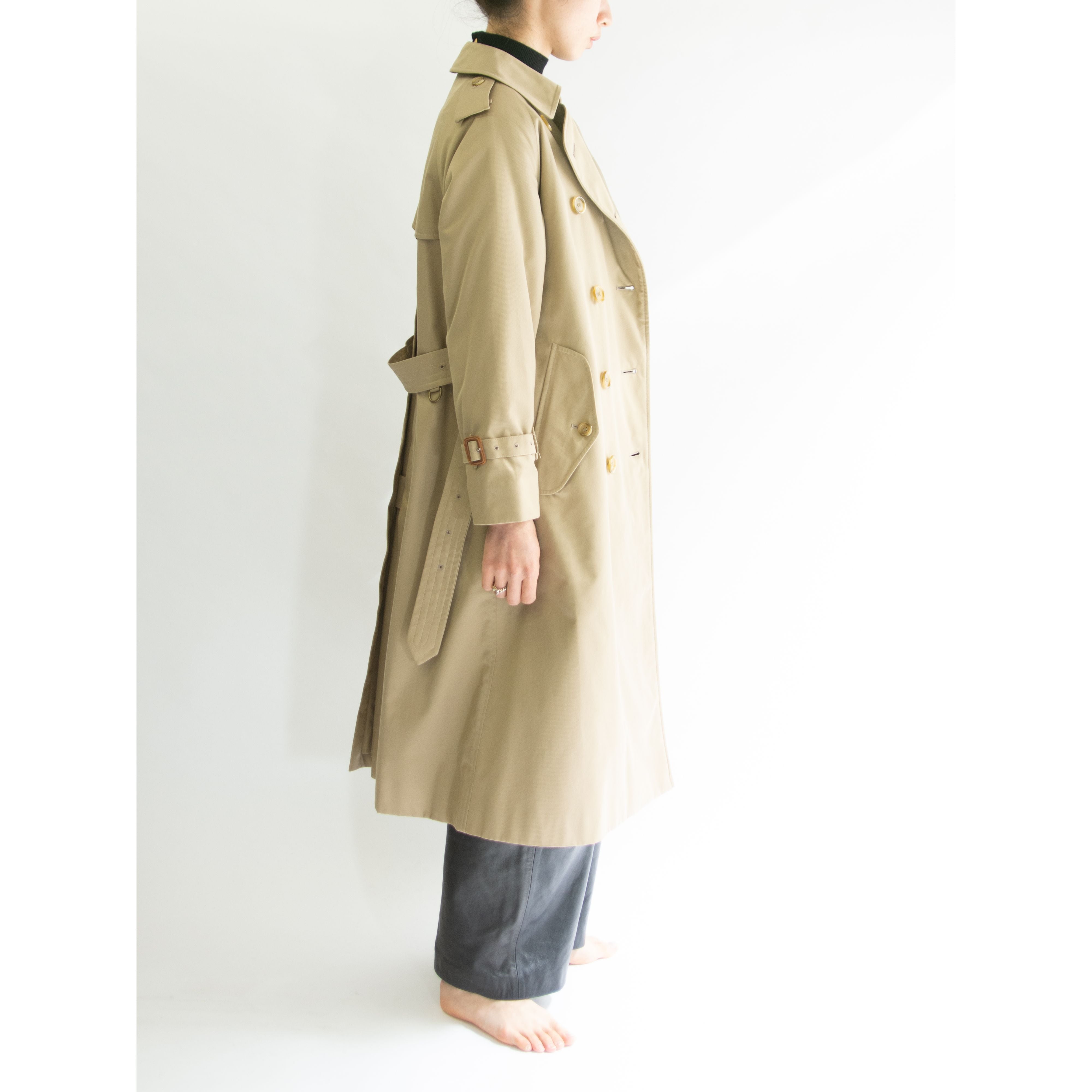 QASIMI カシミ 19AW イギリス製 HEAVY TWILL OVERSIZED TRENCH COAT ヘビーツイル オーバーサイズトレンチコート 44 カーキ アウター【新古品】【QASIMI】