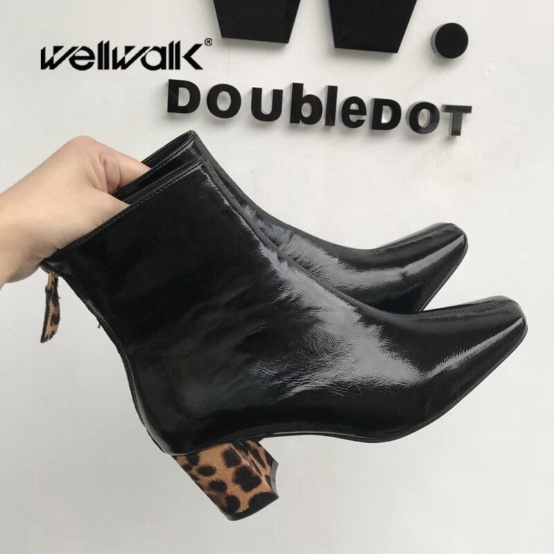 【2color】ポイントレオパアンクルブーツ