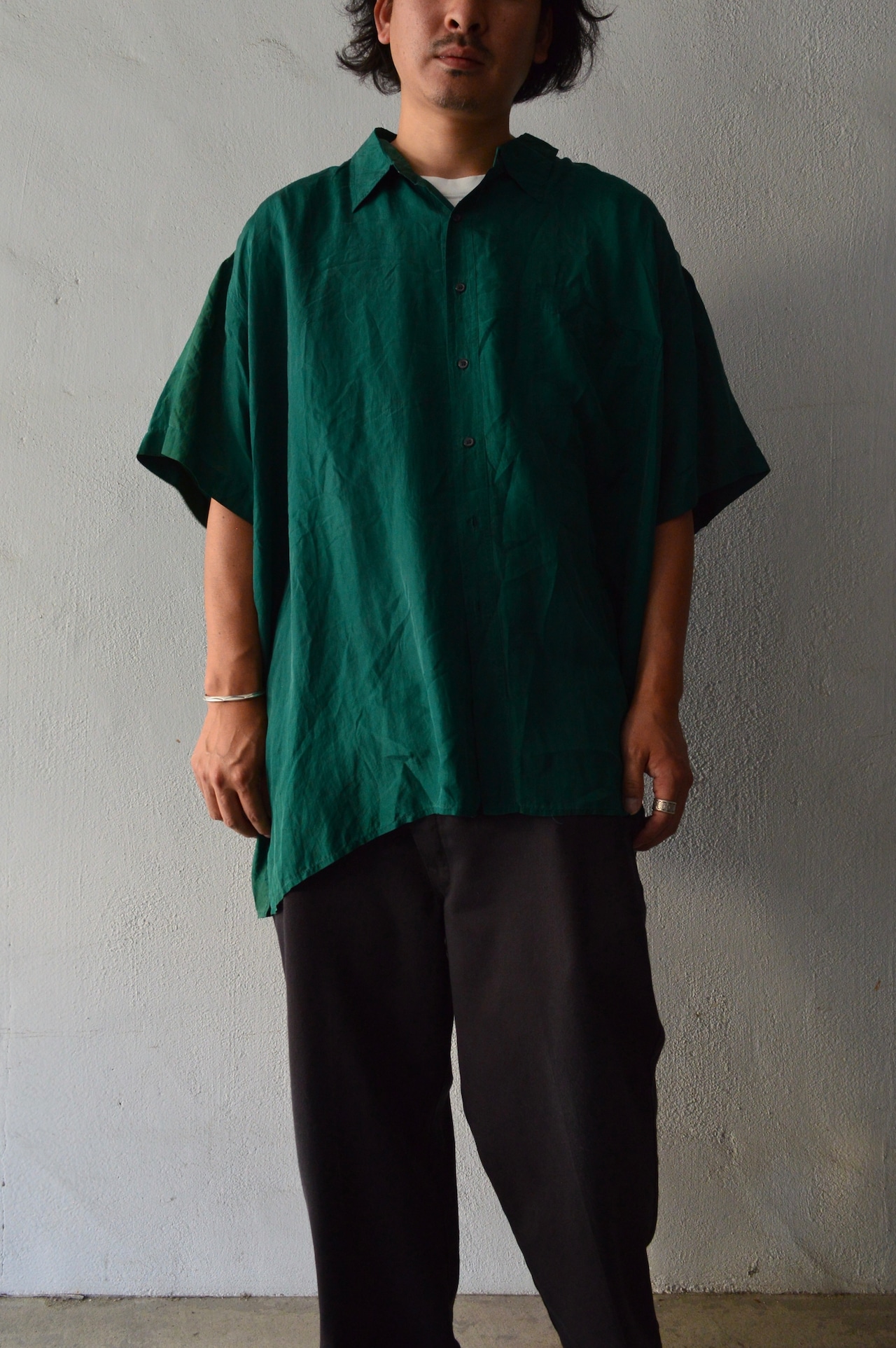 ROBERT STOCK 90's From USA Fade Silk Big Fit Shirt Designers by CHAPS ロバートストック 90s シルクシャツ