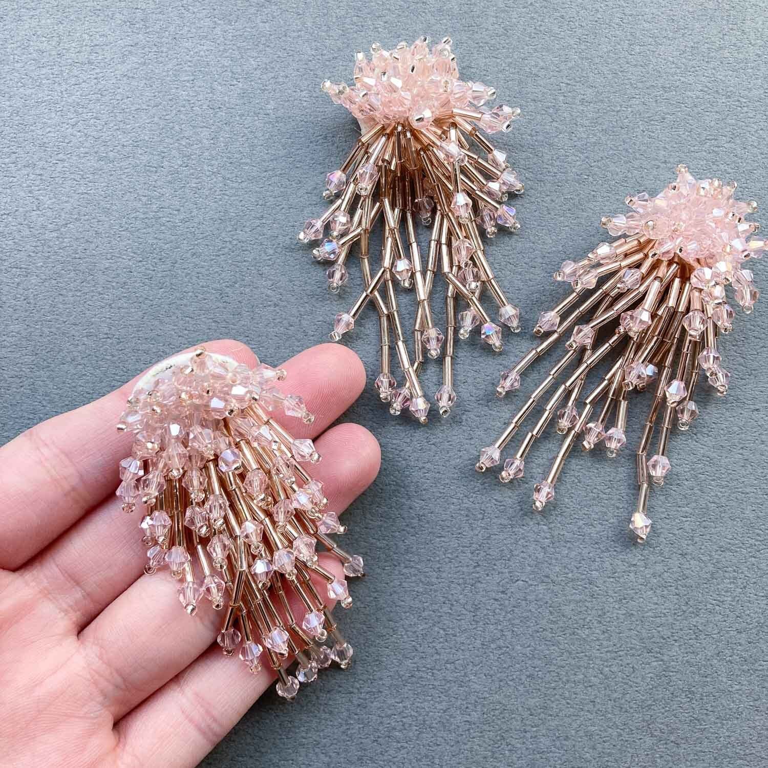 No.254 ドロップビーズとラインストーンのピアス ハンドメイド No.254 ドロップビーズとラインストーンのピアス ハンドメイド