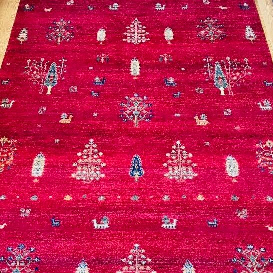 ギャッベ ペルシャ 本物 手織り ロリバフ リビング サイズ 173×238