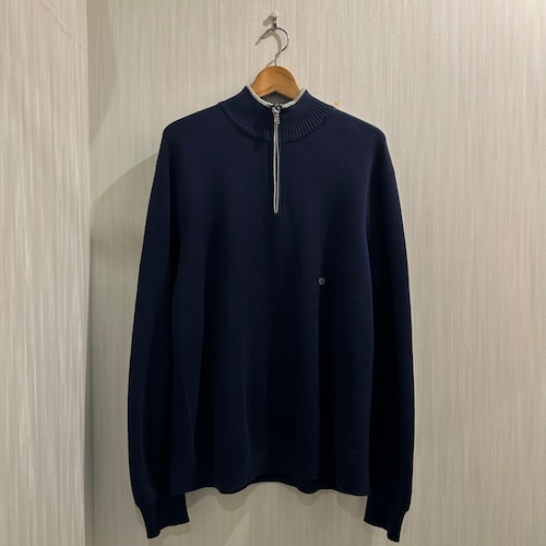 Dead Stock!! 2000s Eddie Bauer Harf Zip Cotton Knit【DST】