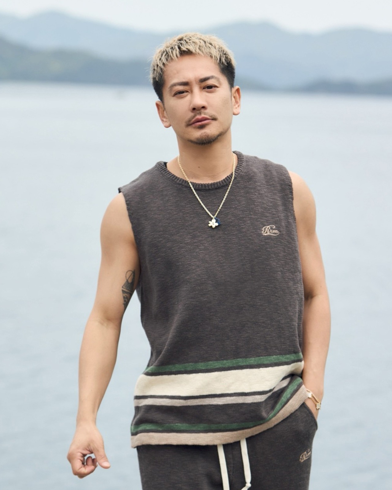 【#Re:room】MULTI COLOR SLUB KNIT NO SLEEVE	［REK169］