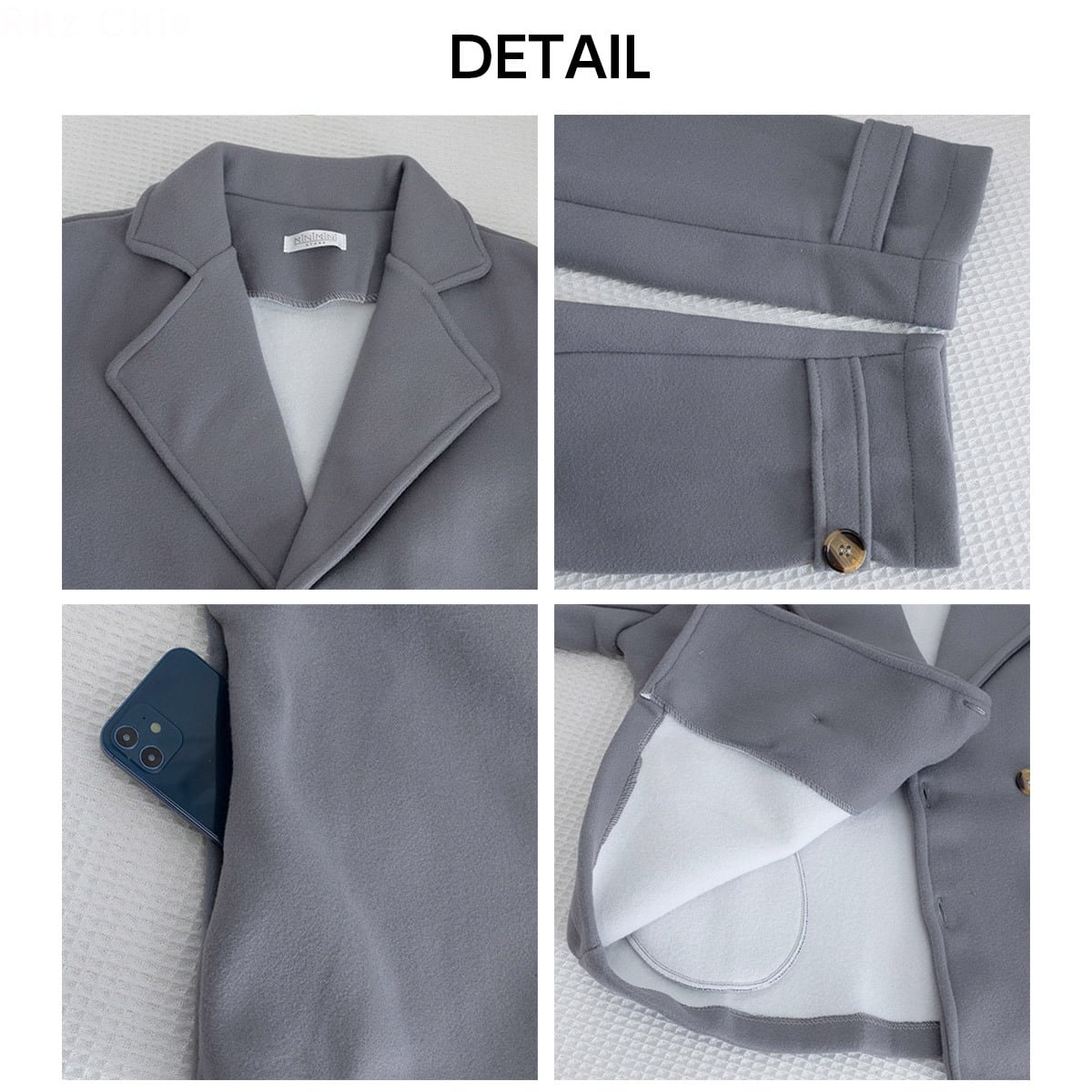 ウールタッチ テーラード ジャケット アウター レディース 秋冬 韓国 防寒 保温 微起毛 大人 きれいめ 通勤 ビジネス オフィス シンプル カジュアル ショート丈 上品 大人可愛い 大人女子