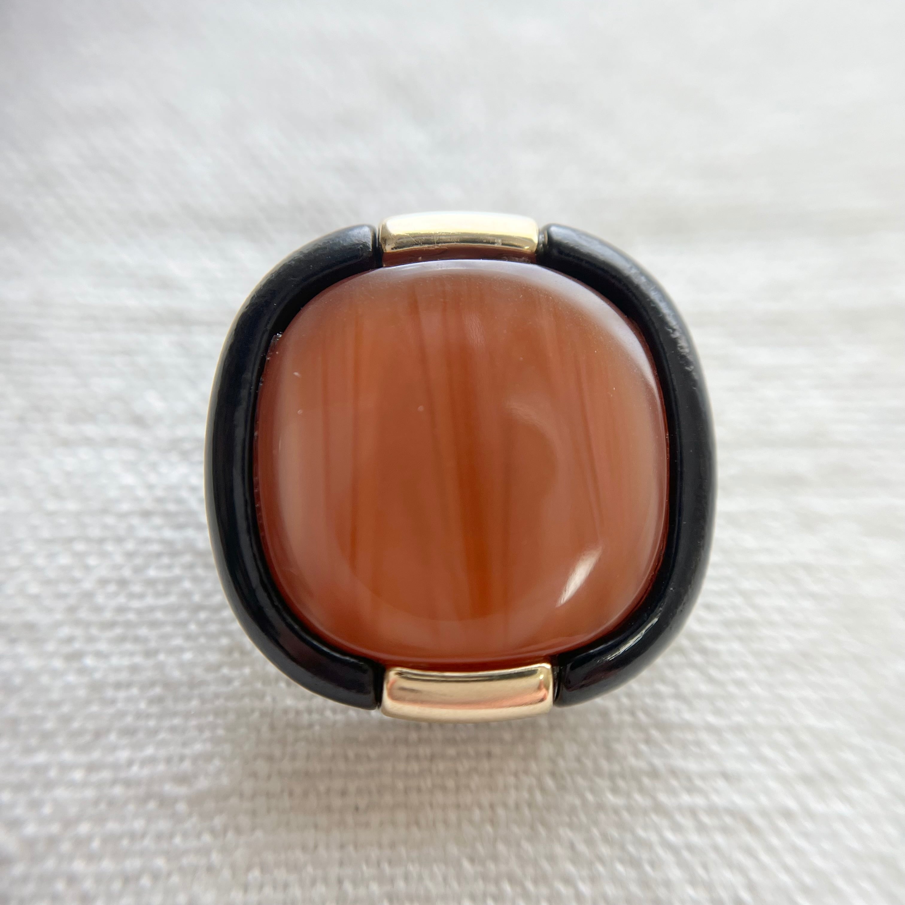 ●『2個セット』スクエア シャイニーディープオレンジ×ブラック 24.5㎜