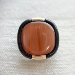 ●『2個セット』スクエア シャイニーディープオレンジ×ブラック 24.5㎜