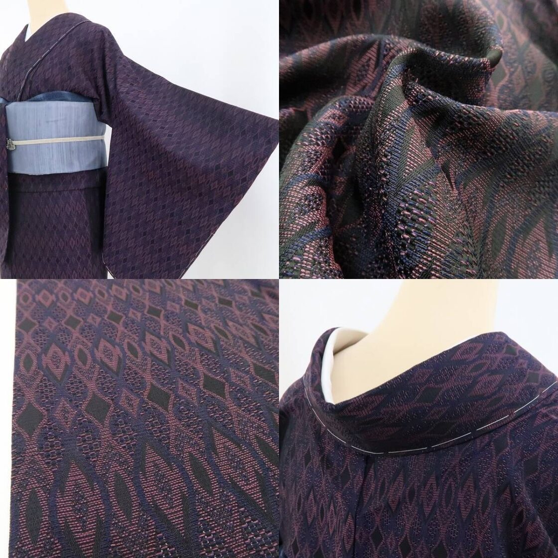 新品 紋紗 琉球藍染 夏着物“風を仰いで思いを乗せる今も変わらぬ藍の 