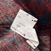 上下 シルク混 90s Burberrys バーバリー ペイズリー スカーフ付き 長袖シャツ スカート セットアップ (上)9R(下)11AR/レッド×ブルー系 レディース ビンテージ