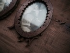 PHOTO FRAME / OVAL SCALLOP WOOD / FRANCE