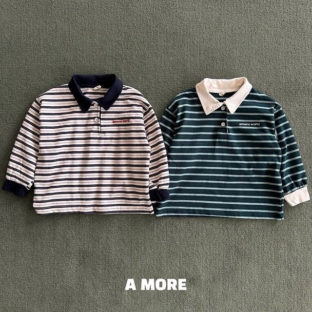 【取寄】A MORE マルチボーダーカラーTシャツ｜秋服｜韓国子供服｜26/AT