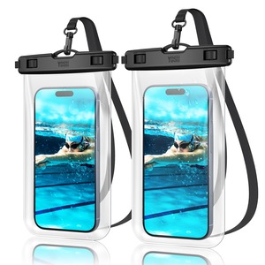 【数量限り】【独自のロック装置・完全防水】YOSH スマホ 防水ケース お風呂 海 プール IPX8認定 ぼうすいスマホケース タッチ操作 高透過率 水中撮影 顔認証 首かけ シュノーケリング スイミング 釣り 雨 潜水 水泳 雪 温泉適用 透明クリア 7.0インチ対応 iPhone/AQUOS/ARROWS/Pixel/Xperia/Galaxyに対応 2枚セット