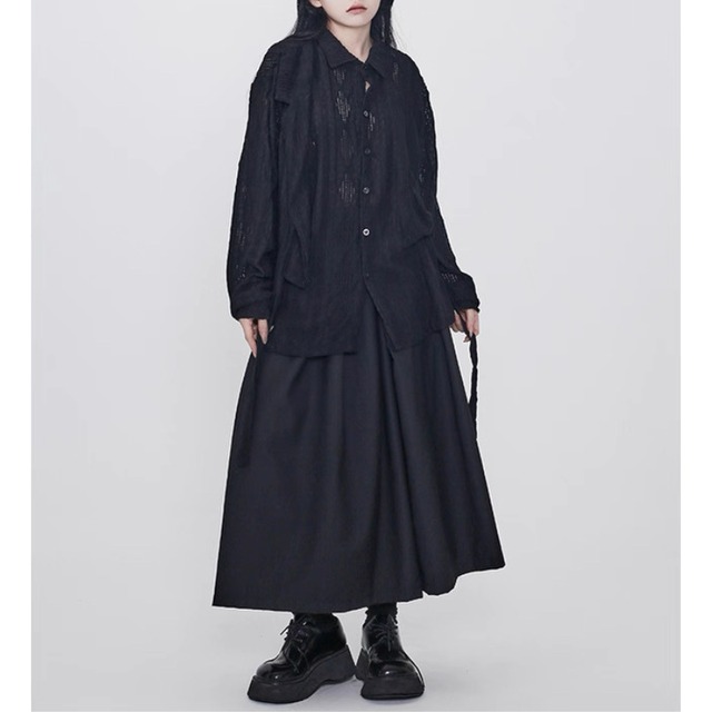 Tie front layered shirt C1256