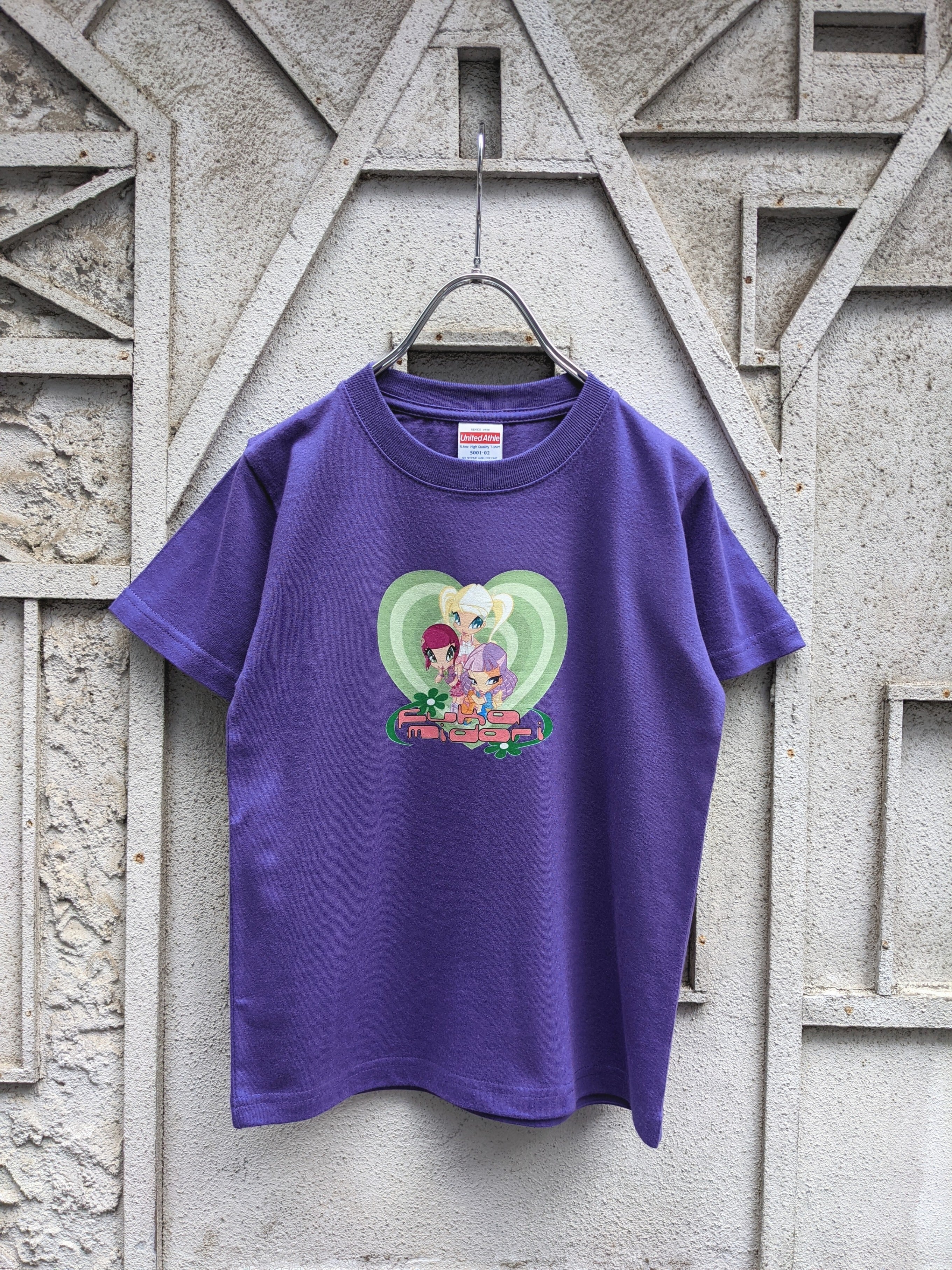 "深緑" original GAL print tee / PURPLE