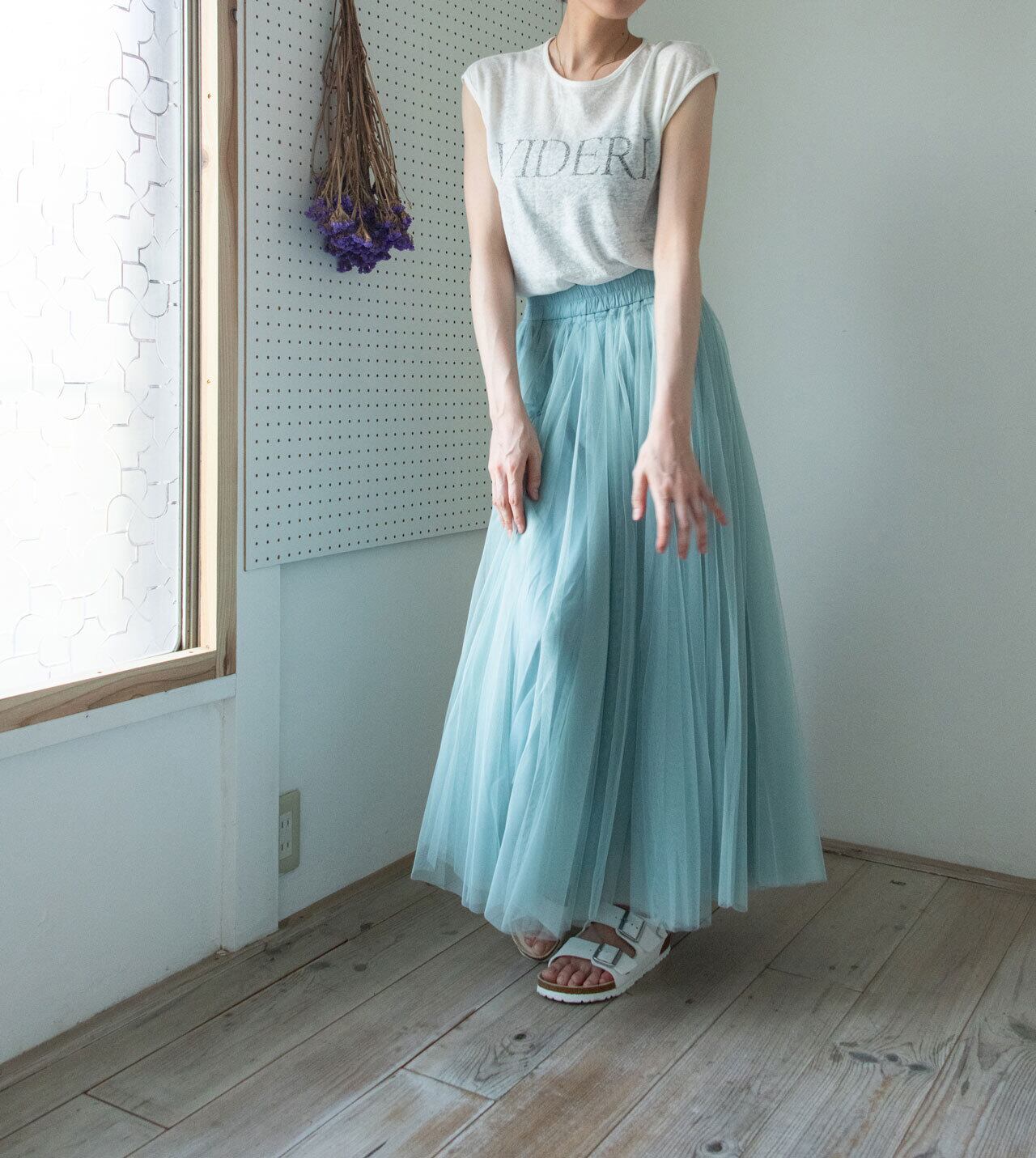 2color⭐️ふんわりチュールギャザースカート