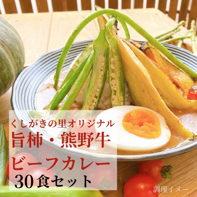【30食セット】【くしがきの里　オリジナル】旨柿・熊野牛ビーフカレー　