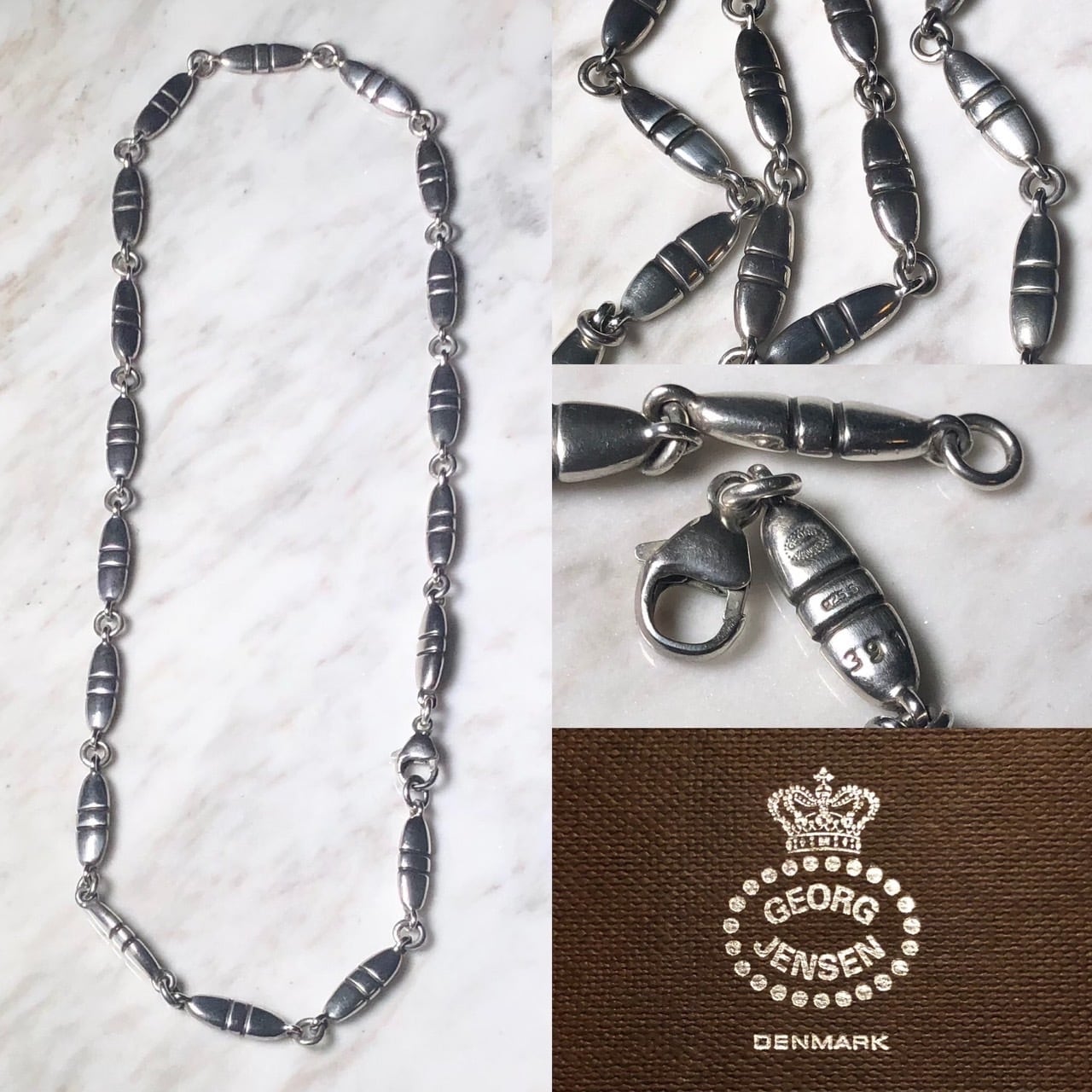 GEORG JENSEN silver segmented necklace “391” designed by Lene 