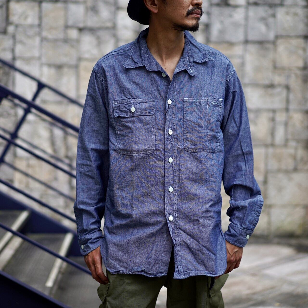 KENNETH FIELD(ケネスフィールド) / CIGER SHIRTS -CHAMBRAY BLUE-(2KF) | Signs powered  by BASE