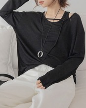 Pullover layered 2-piece set long sleeve Top T20058