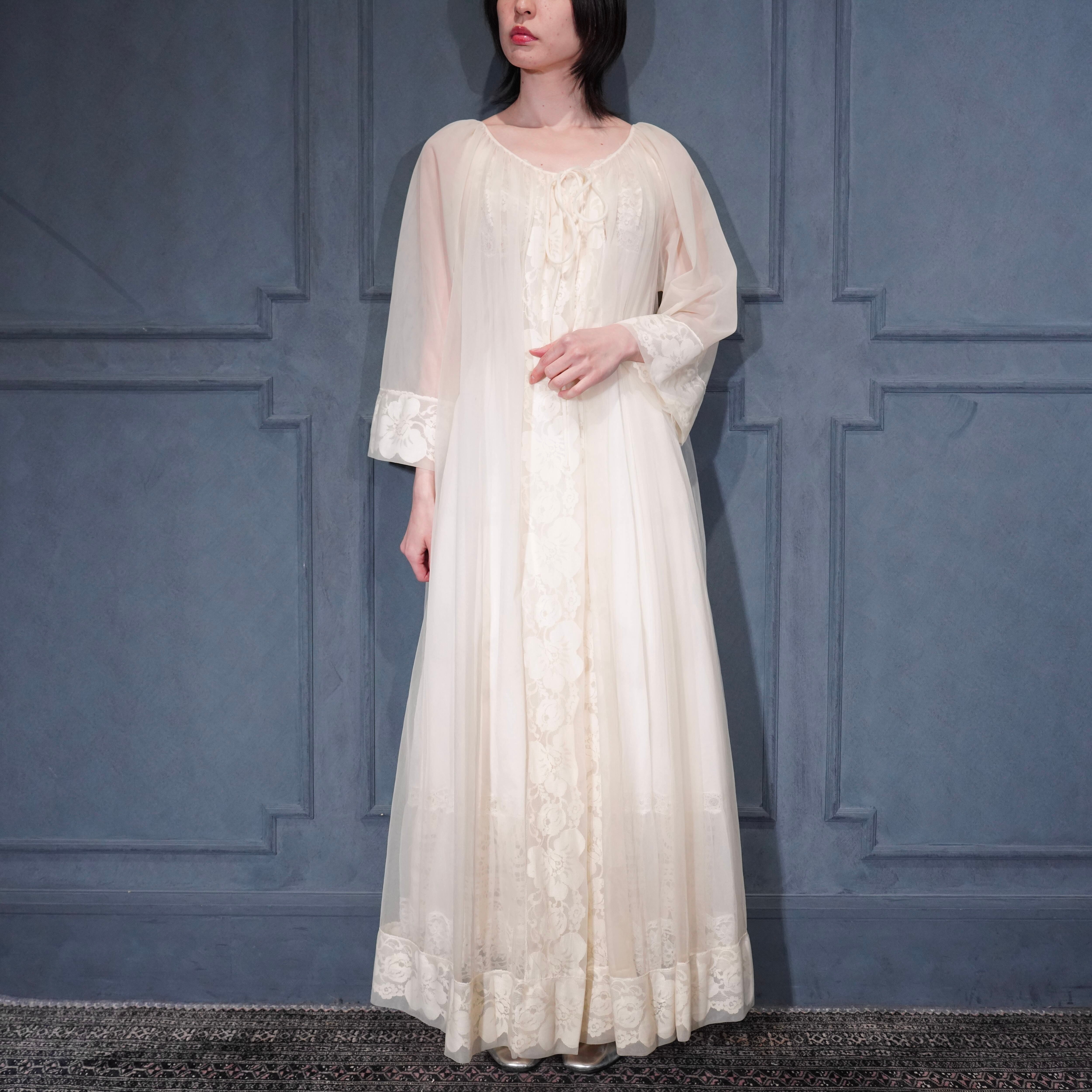 USA VINTAGE アメリカ古着お花柄レースナイティドレスガウンコート アウター | Titti Vintage