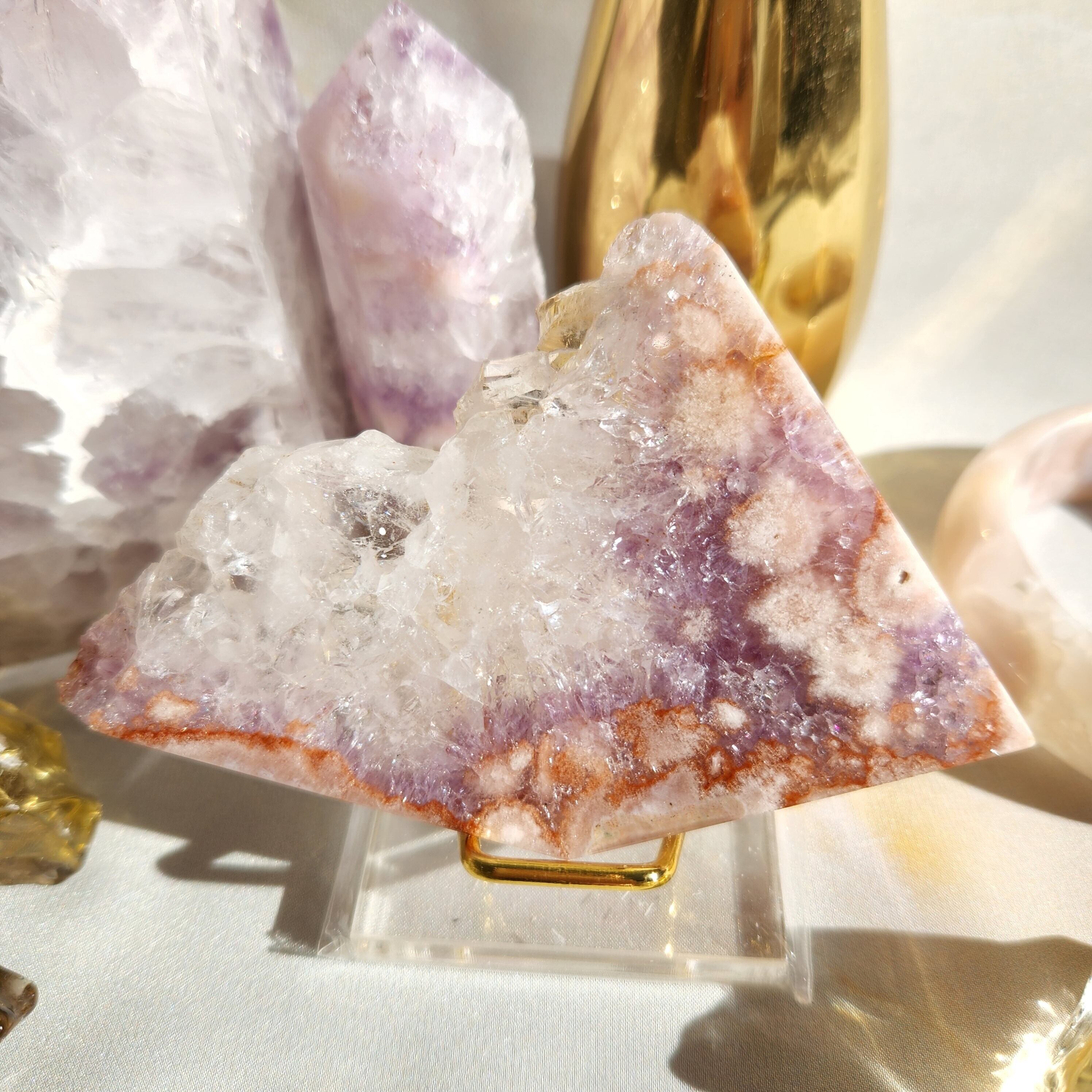 Flower Agate With Pink Amethyst (フラワーアゲート共生ピンク ...