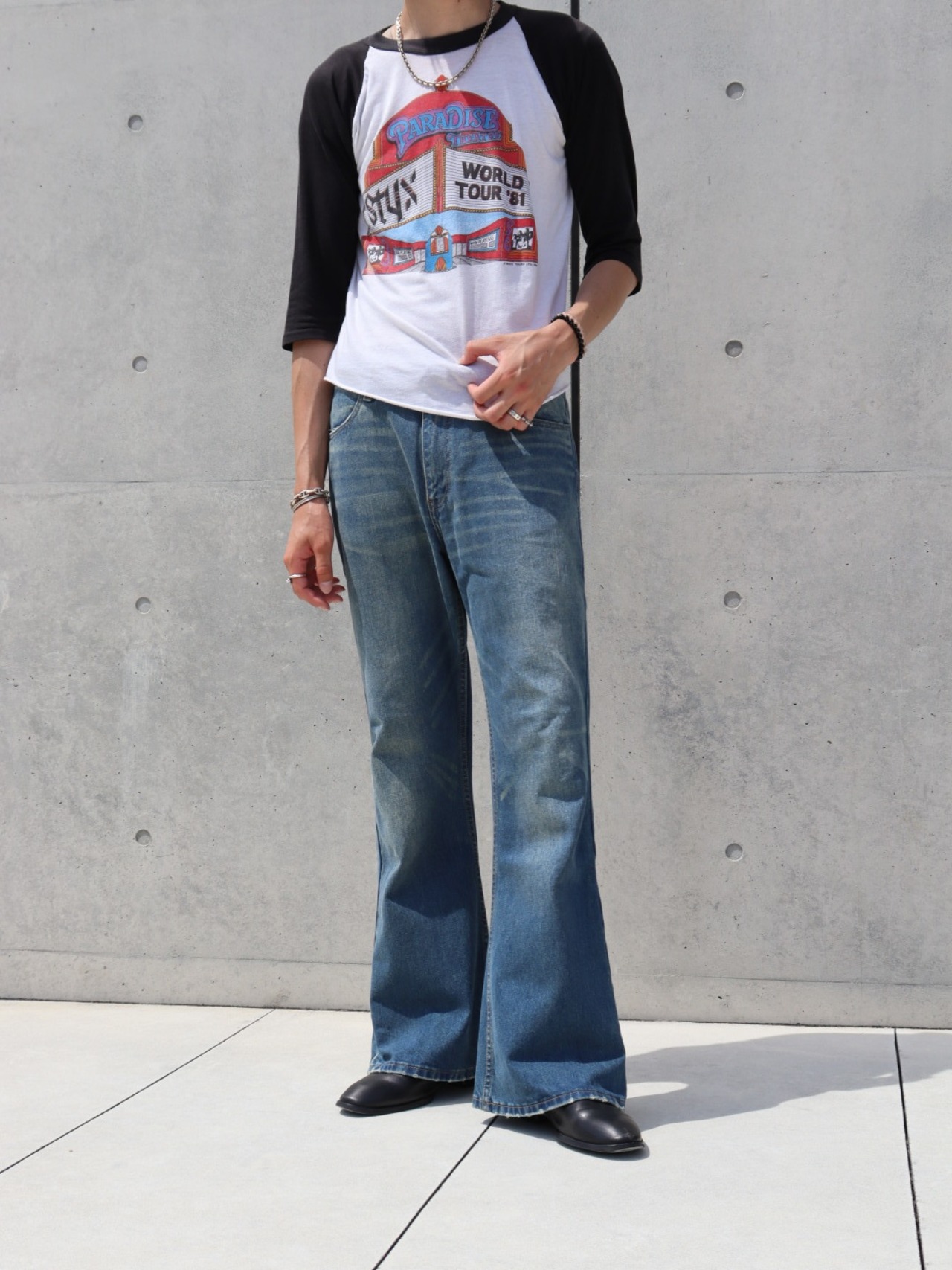 Washed Flare Denim