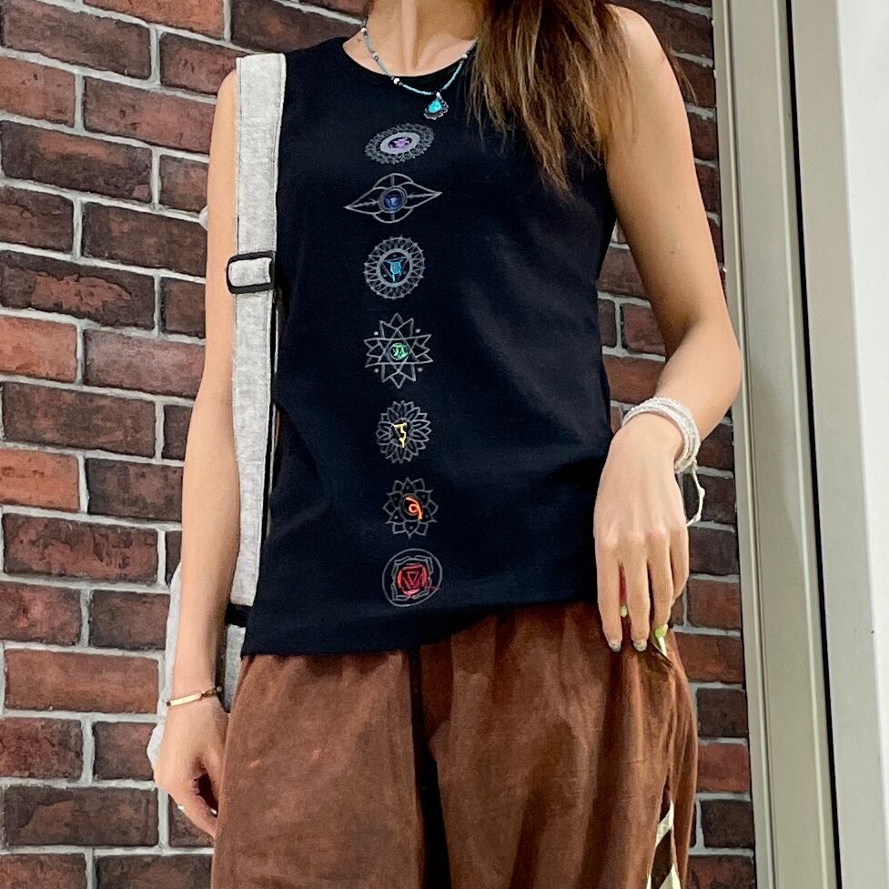 チャクラ刺繍タンクトップ アジアン雑貨ルチュ