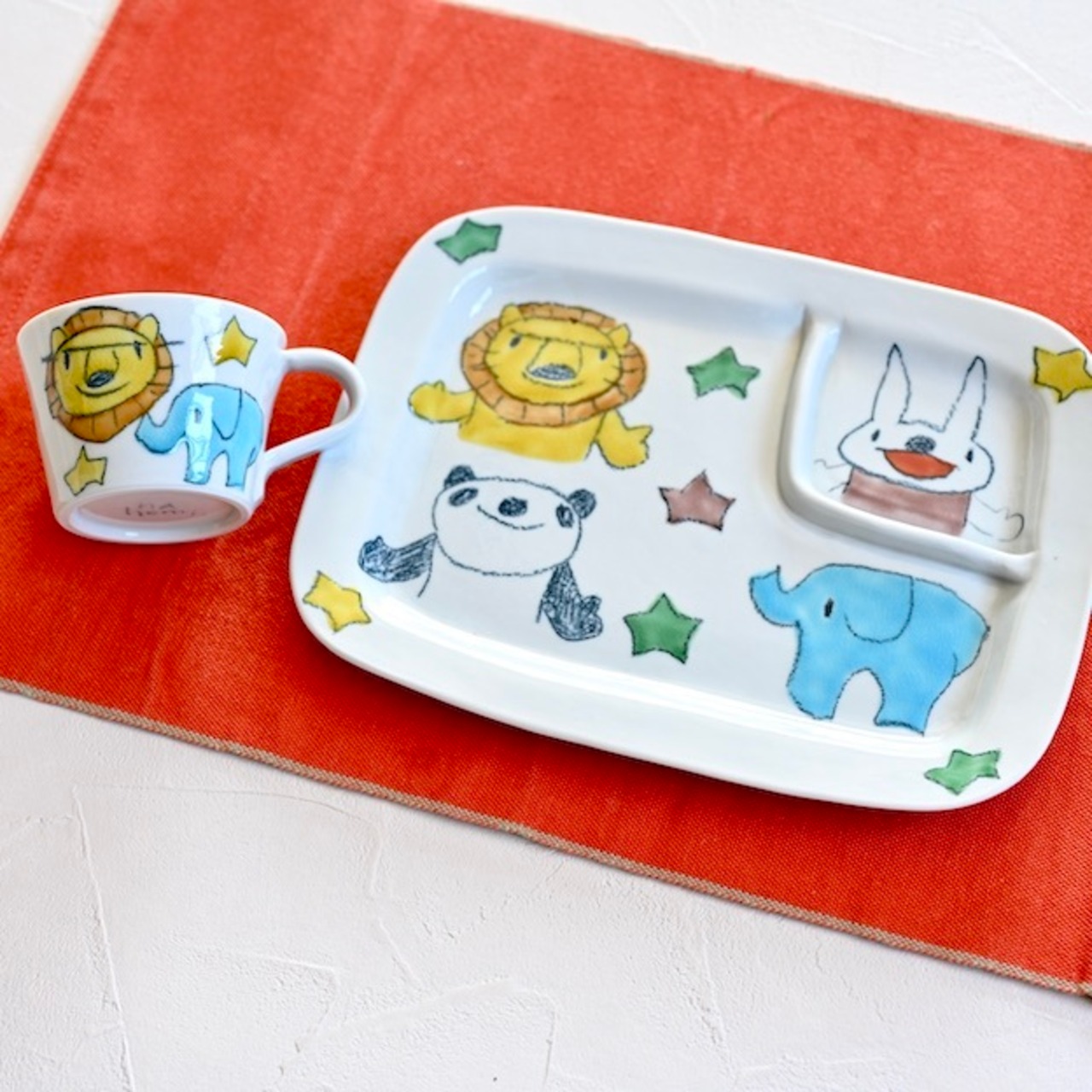 村田菜穂美作　子供用ミニマグ　「ライオンとぞうさん」［2104130000300］