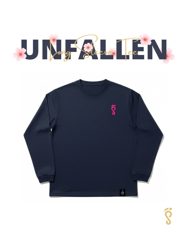【Signature】"SAKURA" Unfallen - Long Sleeve Tee (navy/sakura pink)