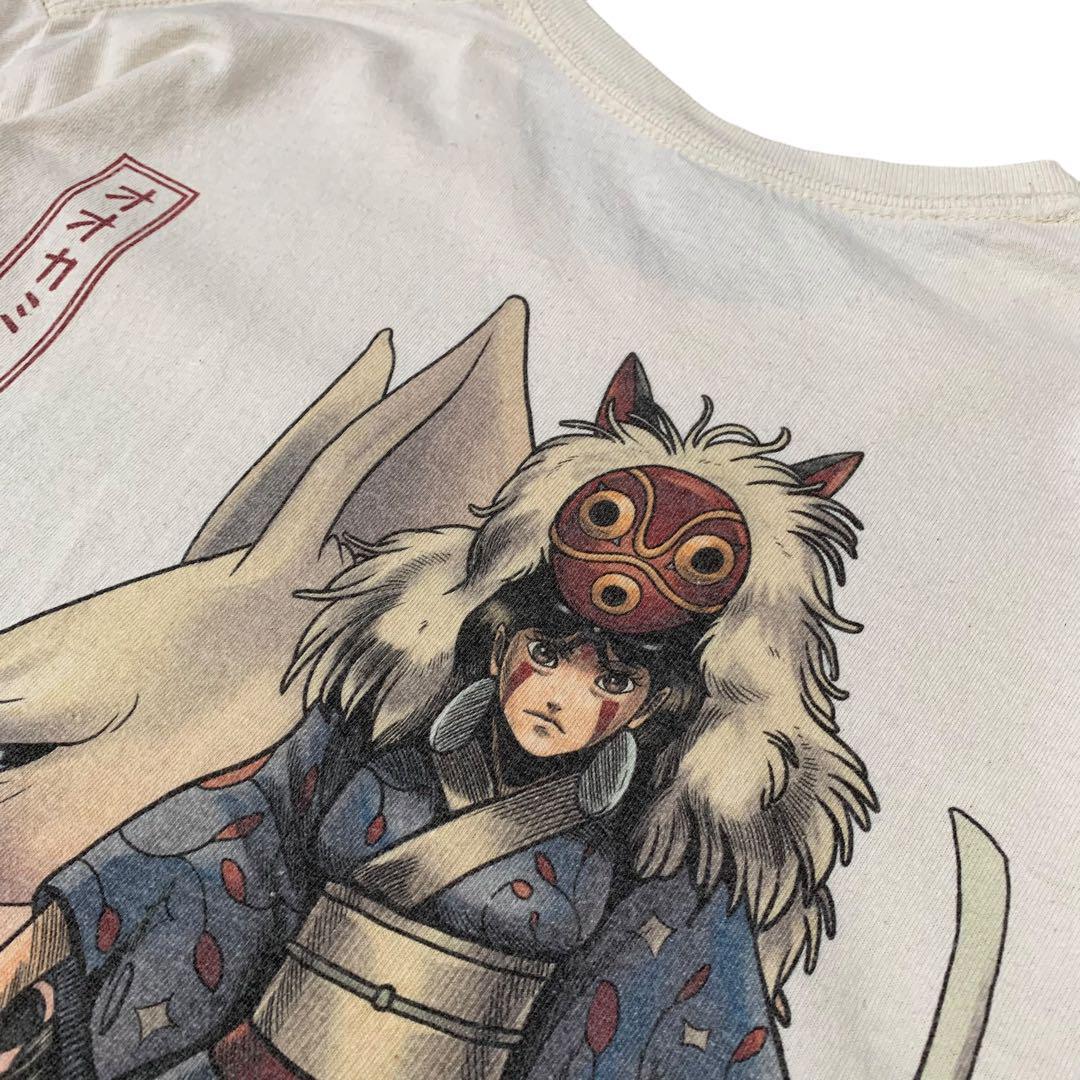 【入手困難】もののけ姫　Tシャツ　XLサイズ　ジブリ　海外輸入　ヴィンテージ 希少】公式 もののけ姫 ヴィンテージTシャツ L スタジオジブリ 白