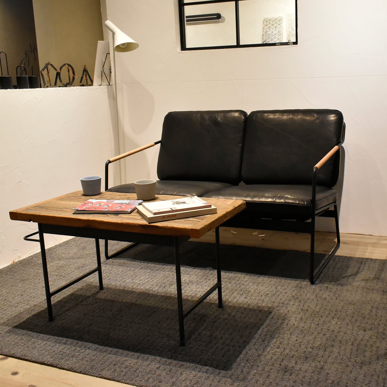 felice 2Pソファ【FEL2301 FB-B】 革張り2人掛けソファ カバーリング