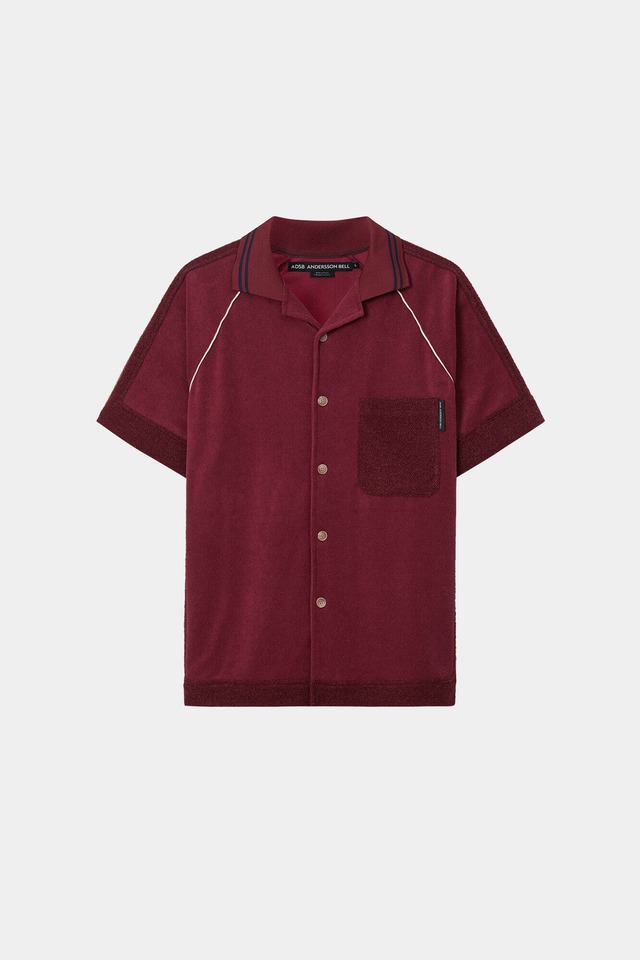 [ANDERSSON BELL] LAGOS TERRY OPEN COLLAR SHIRT atb1552m(WINE) 正規品 韓国ブランド 韓国通販 韓国代行 韓国ファッション ANDERSSONBELL アンダーソンベル 日本 店舗