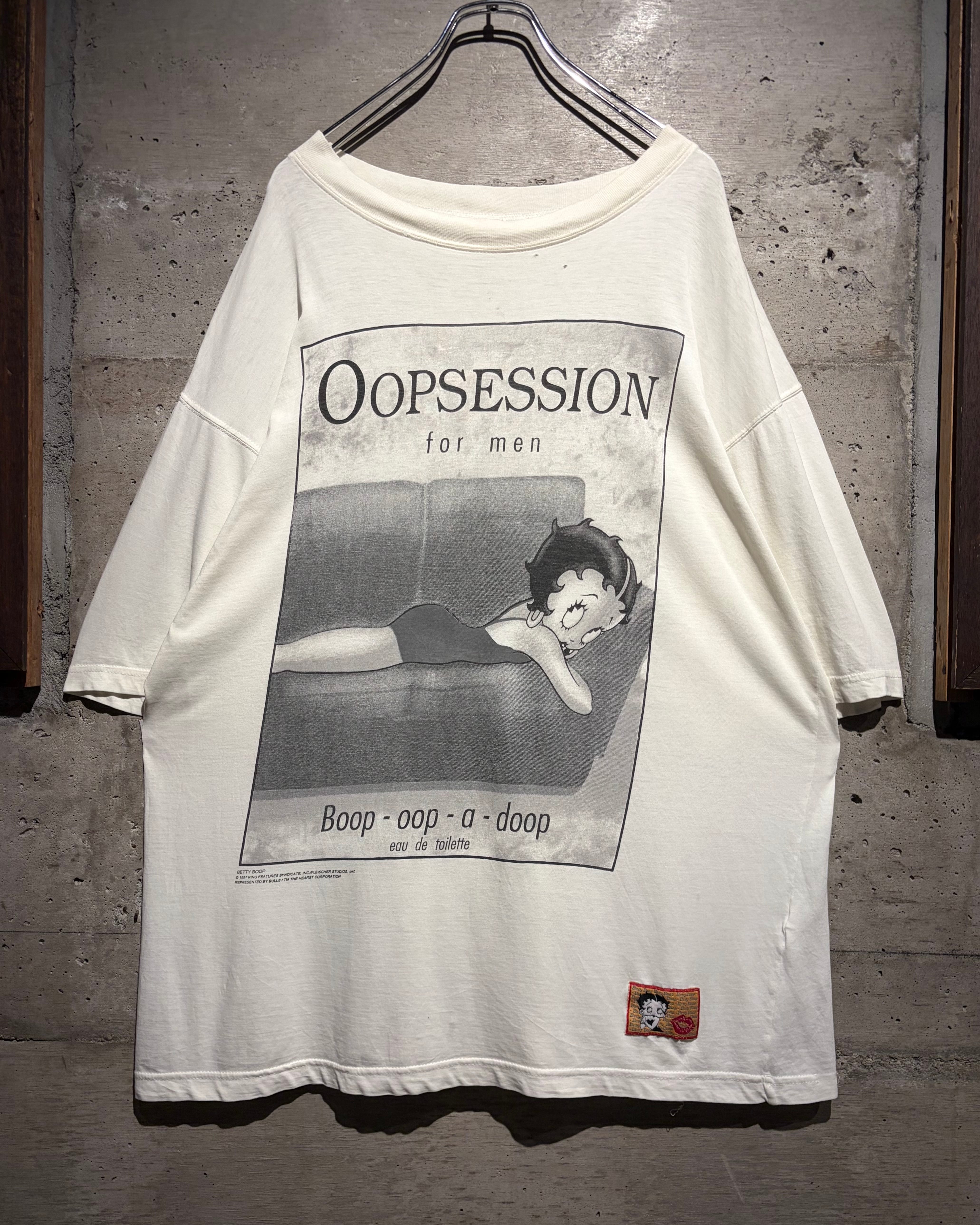 Caka】90's “Betty Boop” “Oopsession for men” Calvin Klein Parody T