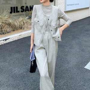 ツイード調ベスト パンツ セットアップ 3412836