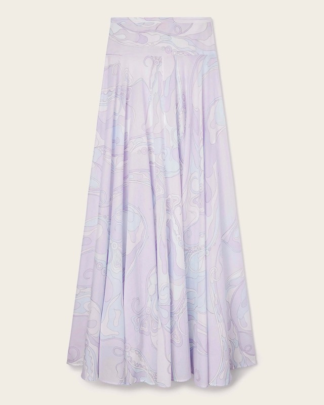 【PUCCI】ORCHIDEE PRINT LONG COTTON SKIRT