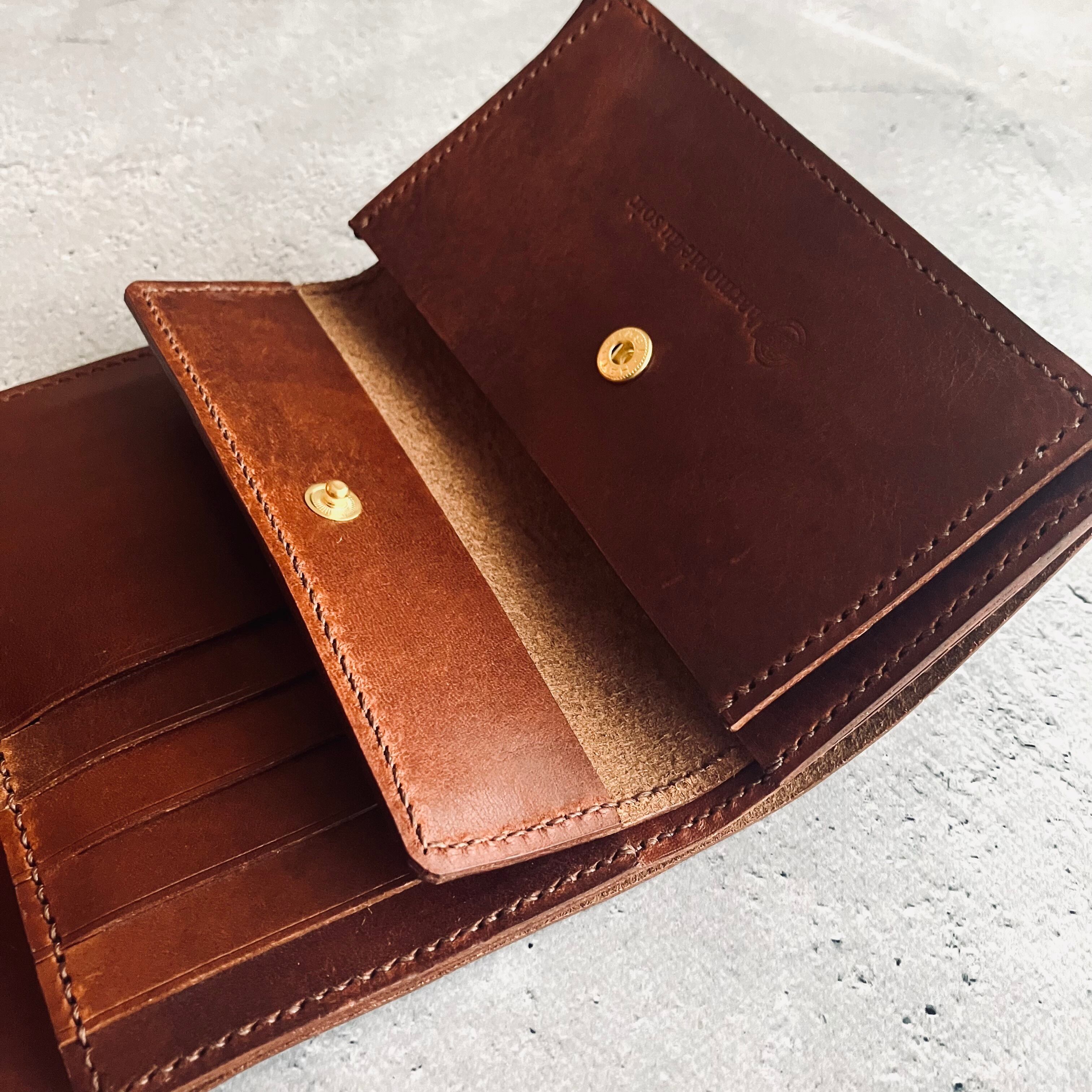 ダークブラウン レザー 三つ折り財布 MIDDLE WALLET】三つ折り財布 ダークブラウン | 革財布・革小物の