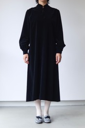 Minimal black velvet dress