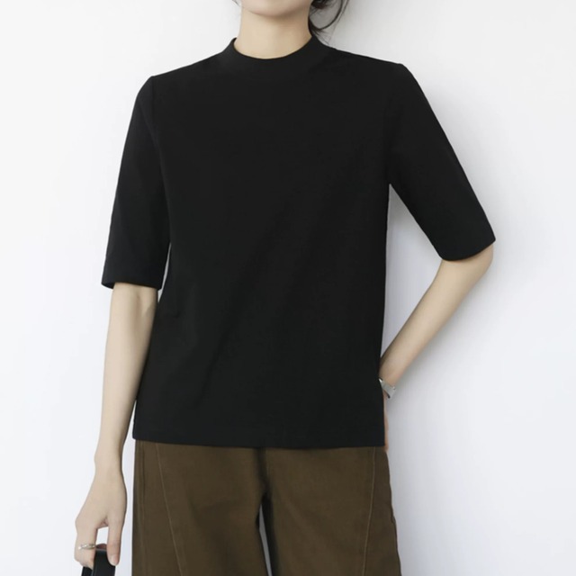 【ハイネック半袖Tシャツ 】P00349