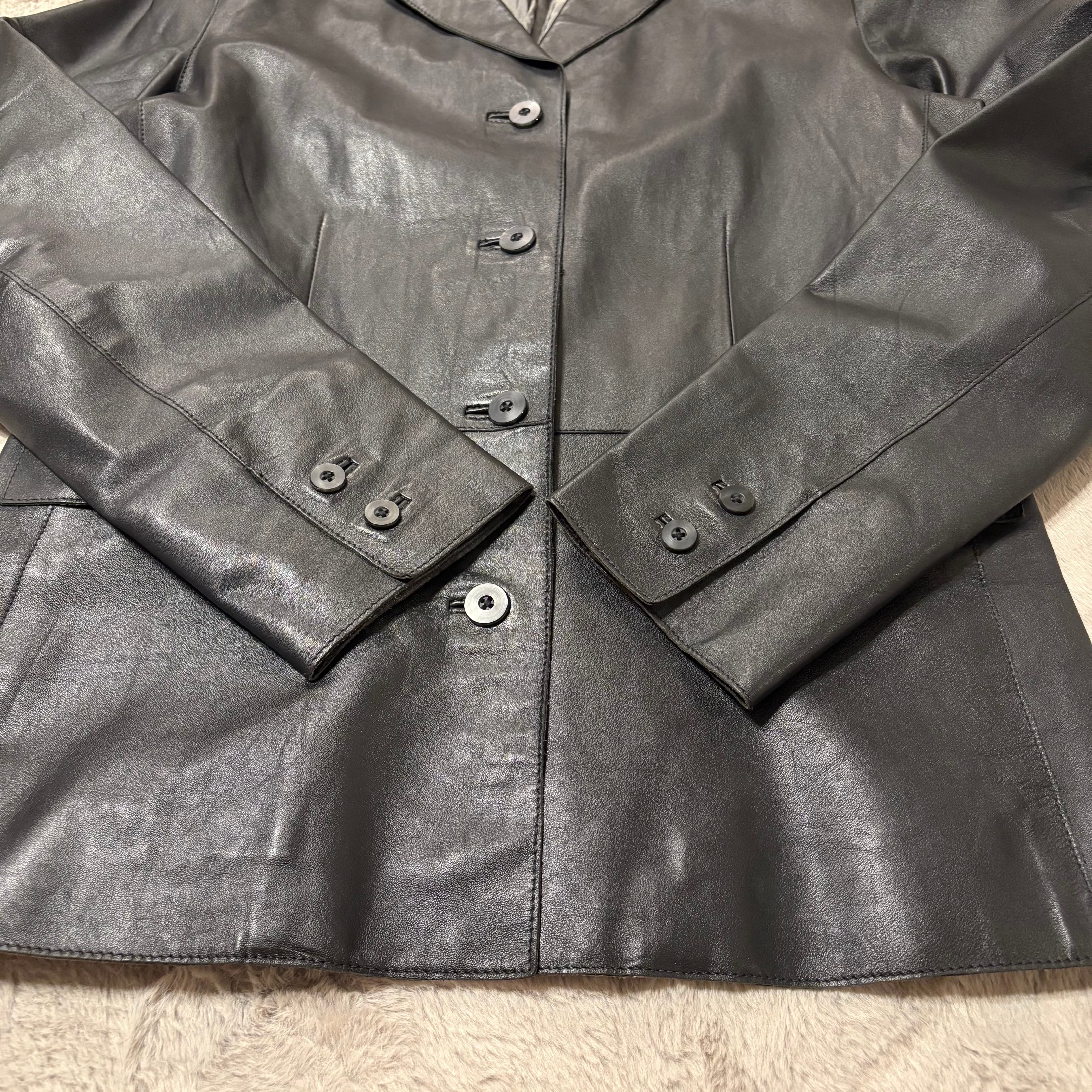 GAP レザージャケット 古着 GAP レザージャケット 00s テーラード ブラック レディースMサイズ