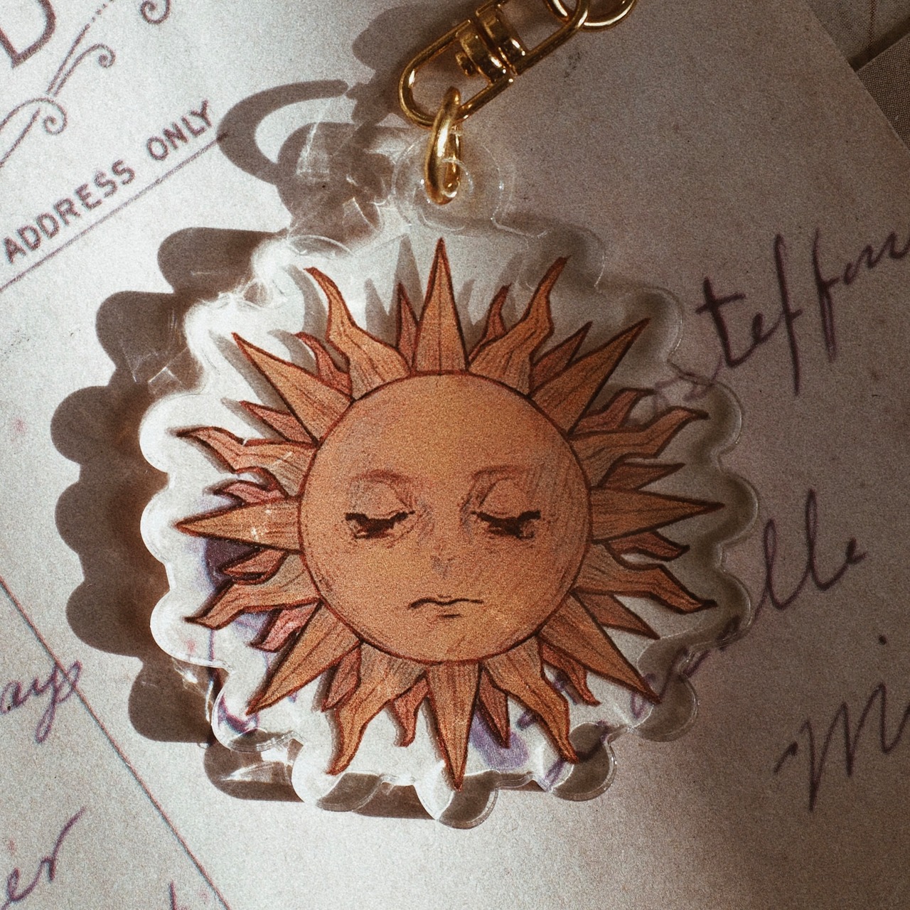 Sun acrylic key chains
