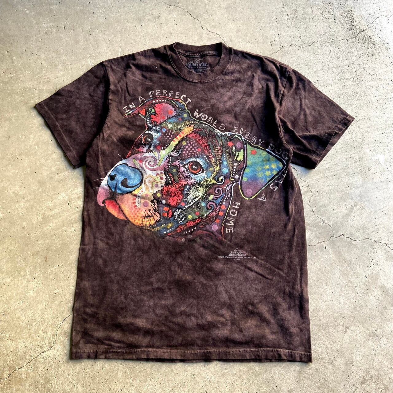 The Mountain タイダイ染め 犬 アートプリントtシャツ メンズm 古着 アニマル 動物 イヌ チャコール Tシャツ Ws22 15 Cave 古着屋 公式 古着通販サイト